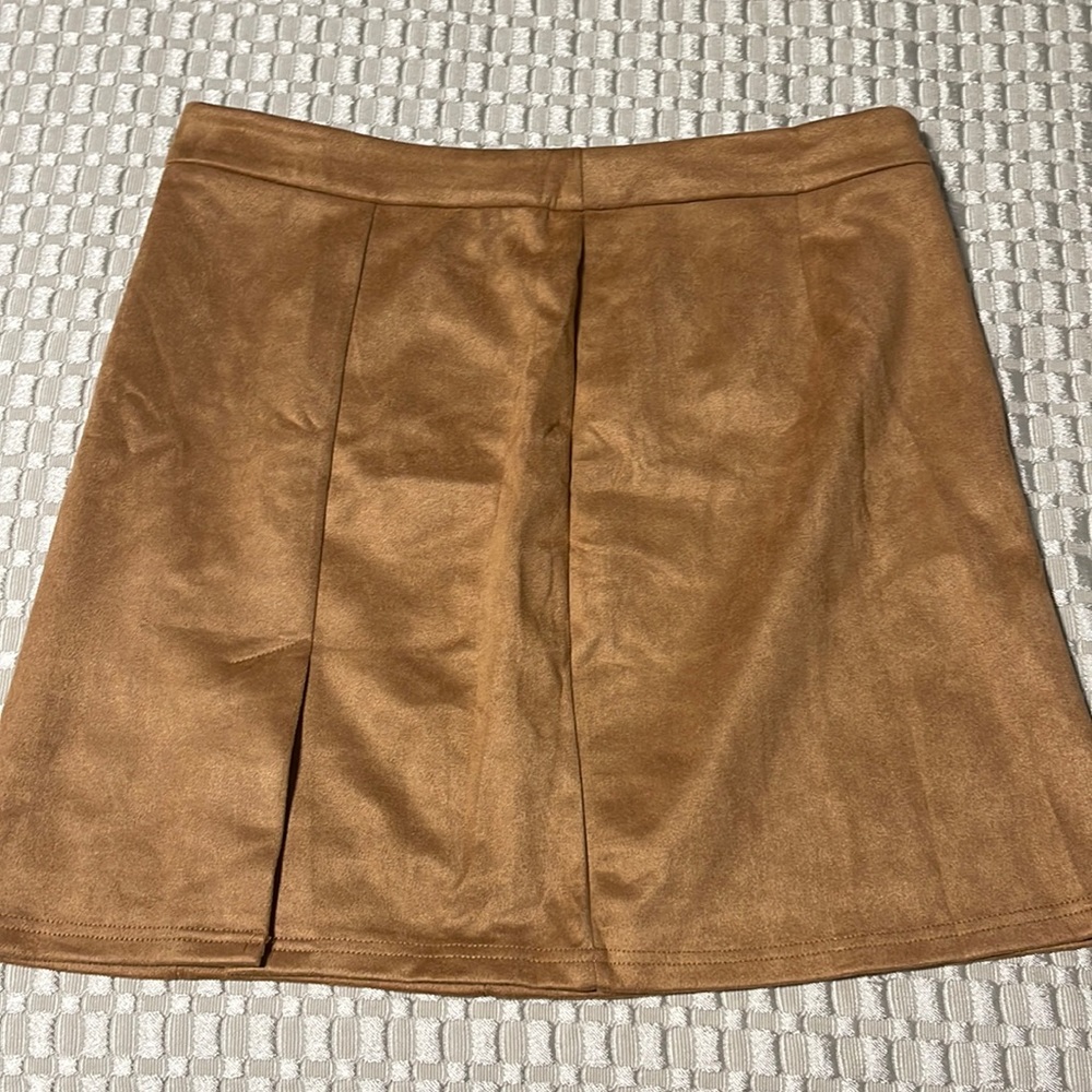 Suede brown skirt sized 1XL shein